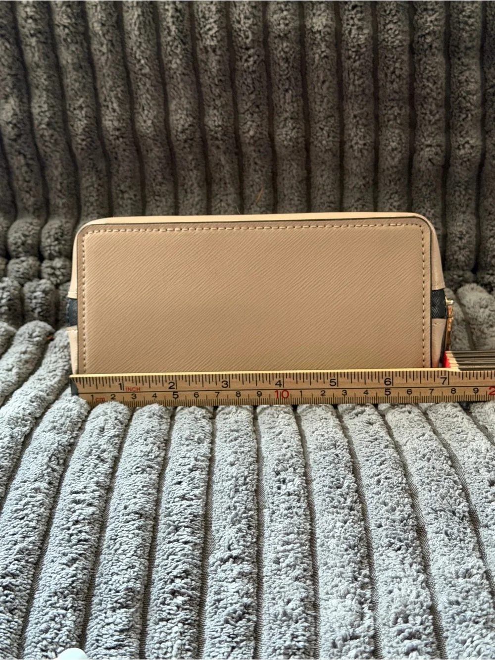 Kate Spade New York Colorblock Cosmetic Makeup Bag Beige Black